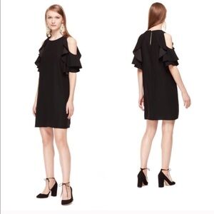 Kate Spade Cold Shoulder Black Crepe Dress